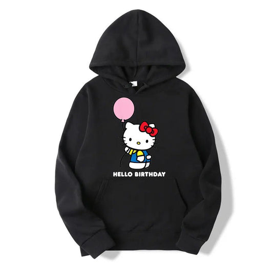Vintage Hello Kitty Birthday Hoodie | Cute Unisex Streetwear - Cake Pops Parties