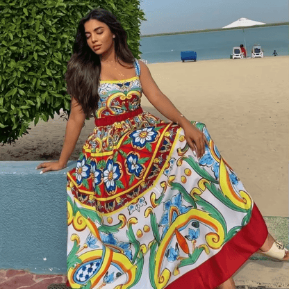 Vintage Style One Piece Swimsuit | Retro Pattern Print | Women's Wear - Cake Pops Parties