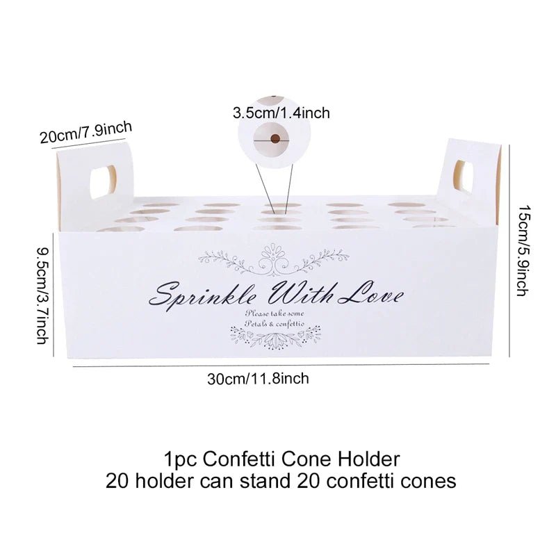 Wedding Confetti Cone Holder Set - Cake Pops Parties