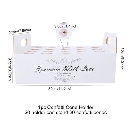 Wedding Confetti Cone Holder Set - Cake Pops Parties