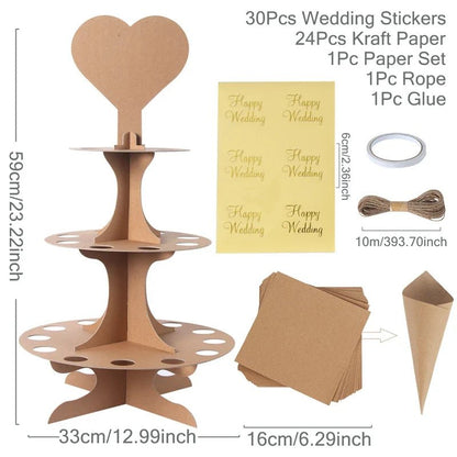 Wedding Confetti Cone Holder Set - Cake Pops Parties