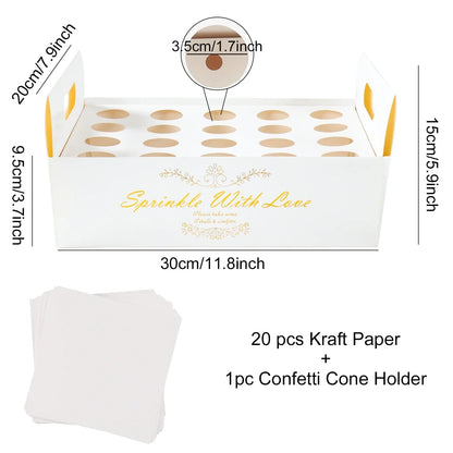 Wedding Confetti Cone Holder Set - Cake Pops Parties