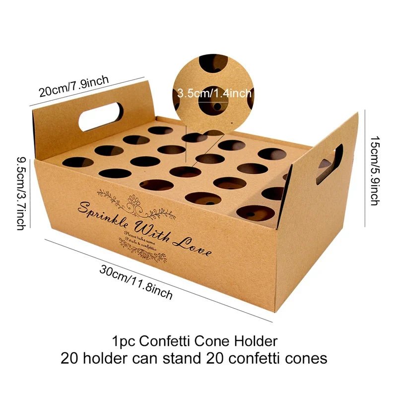 Wedding Confetti Cone Holder Set - Cake Pops Parties