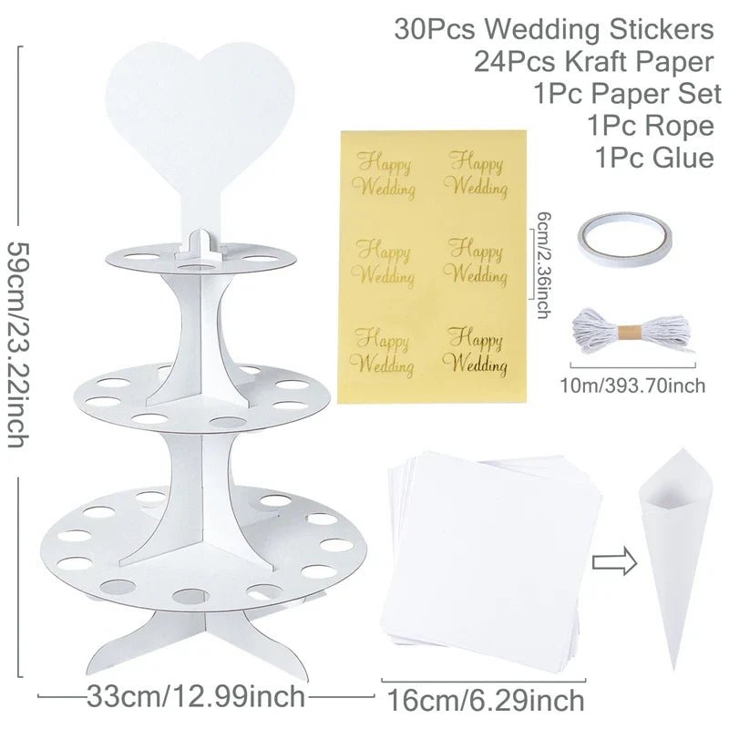 Wedding Confetti Cone Holder Set - Cake Pops Parties