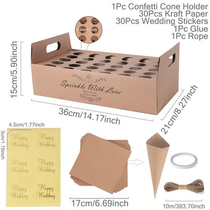 Wedding Confetti Cone Holder Set - Cake Pops Parties