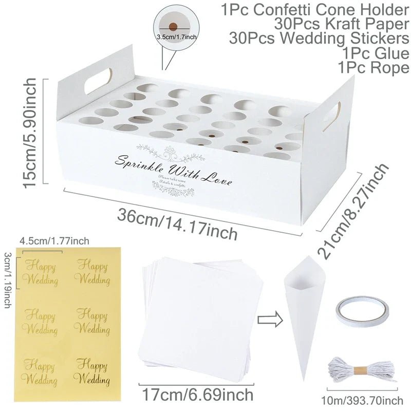 Wedding Confetti Cone Holder Set - Cake Pops Parties