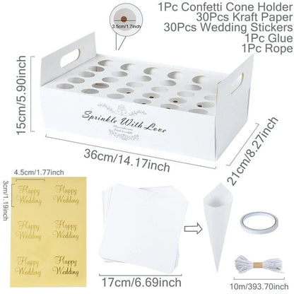 Wedding Confetti Cone Holder Set - Cake Pops Parties