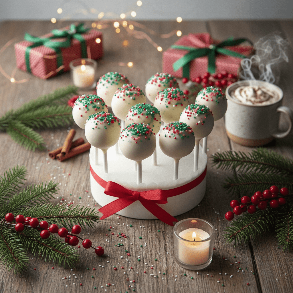 White Christmas Cake Pops - Handmade Festive Treats UK - Cake Pops Parties