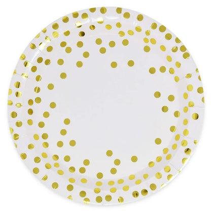 White Gold Party Dinnerware Set - Cake Pops Parties