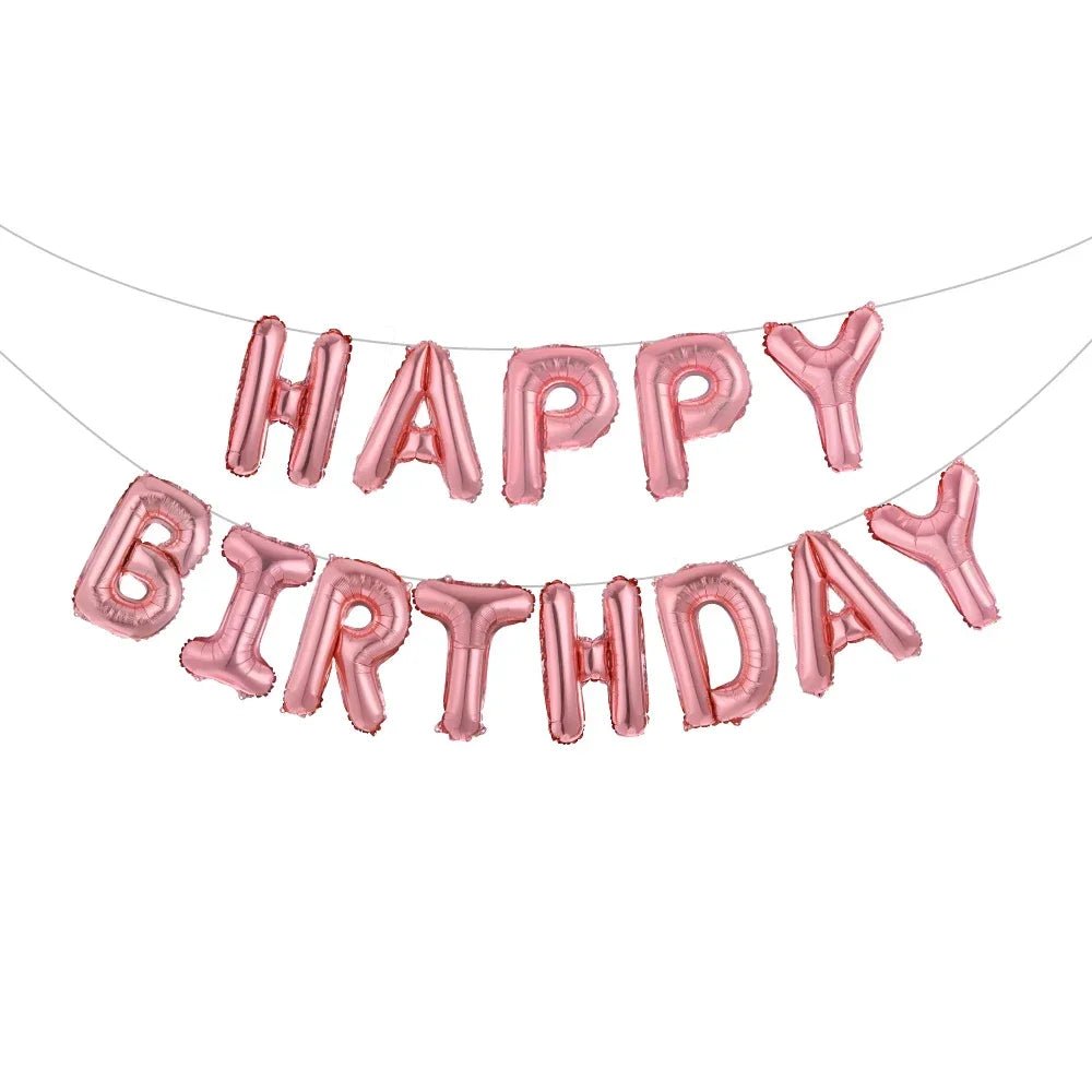 White Happy Birthday Balloon Banner - Cake Pops Parties
