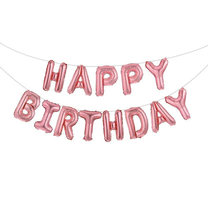 White Happy Birthday Balloon Banner - Cake Pops Parties