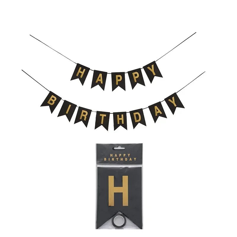 White Happy Birthday Balloon Banner - Cake Pops Parties