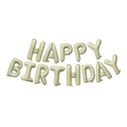 White Happy Birthday Balloon Banner - Cake Pops Parties