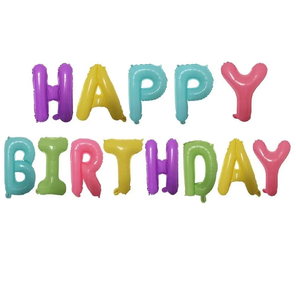 White Happy Birthday Balloon Banner - Cake Pops Parties