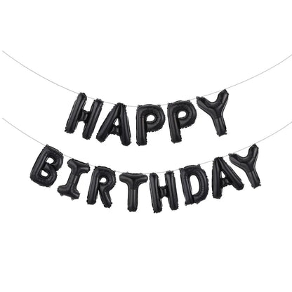 White Happy Birthday Balloon Banner - Cake Pops Parties