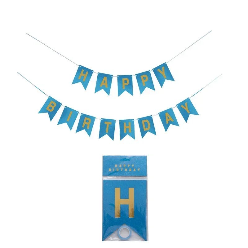 White Happy Birthday Balloon Banner - Cake Pops Parties