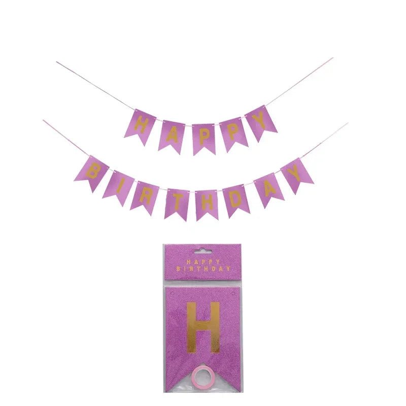 White Happy Birthday Balloon Banner - Cake Pops Parties