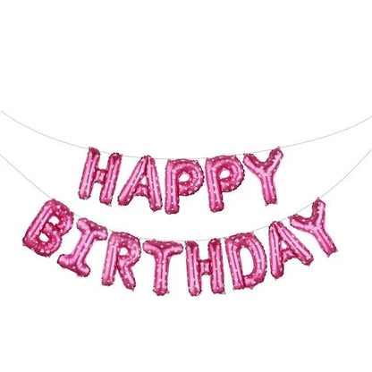 White Happy Birthday Balloon Banner - Cake Pops Parties