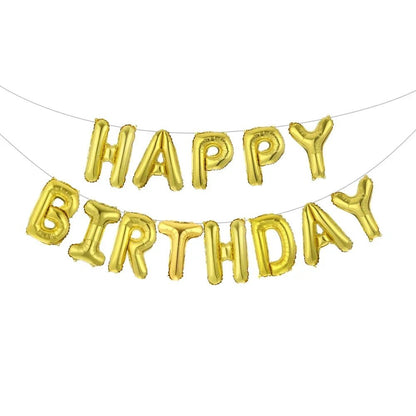 White Happy Birthday Balloon Banner - Cake Pops Parties