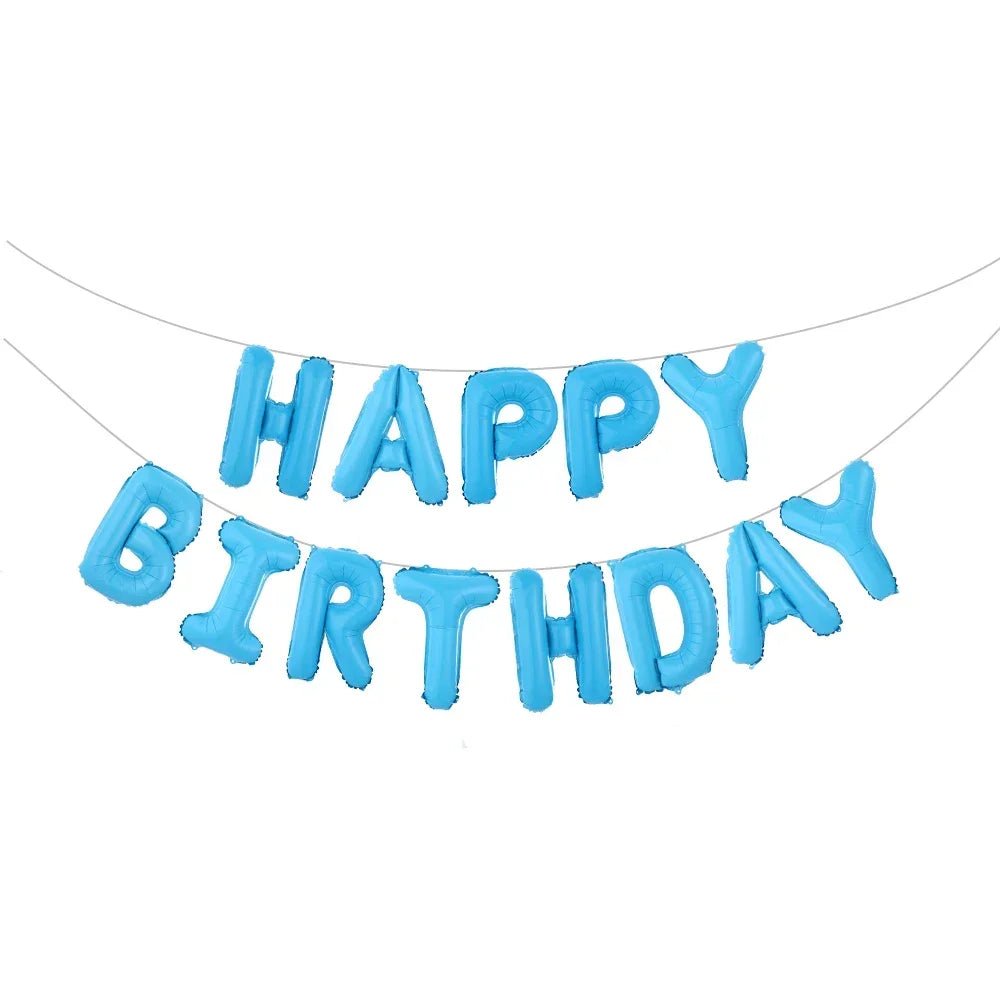 White Happy Birthday Balloon Banner - Cake Pops Parties