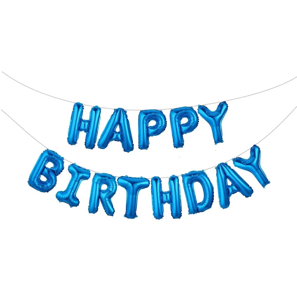 White Happy Birthday Balloon Banner - Cake Pops Parties