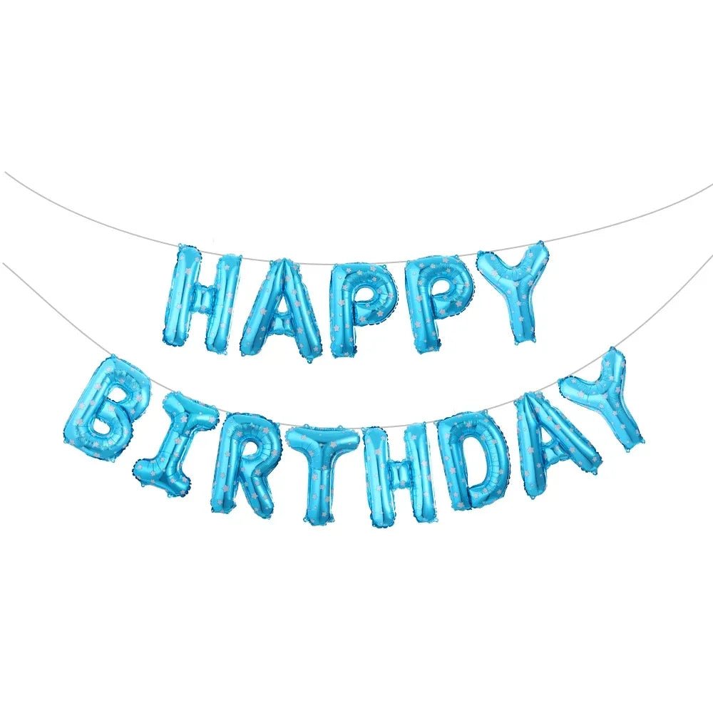 White Happy Birthday Balloon Banner - Cake Pops Parties