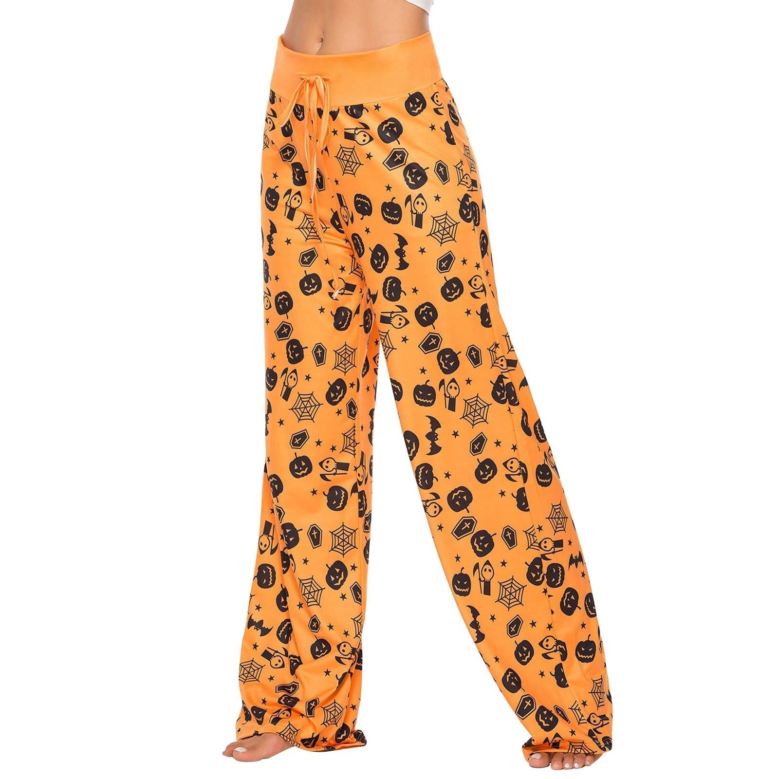 Women's Halloween Pumpkin Pants - Cake Pops Parties