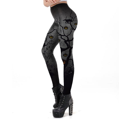 Women's Pumpkin Head Leggings - Cake Pops Parties