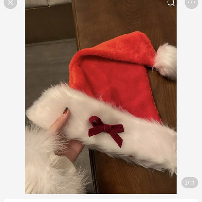 Women's Red and Black Bow Christmas Hat - Cake Pops Parties