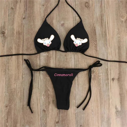Y2K Hello Kitty 2Pc Swimsuit | Women’s Sanrio Anime Kawaii Bikini Set - Cake Pops Parties