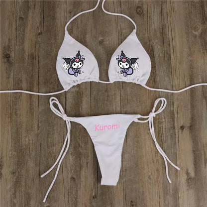 Y2K Hello Kitty 2Pc Swimsuit | Women’s Sanrio Anime Kawaii Bikini Set - Cake Pops Parties