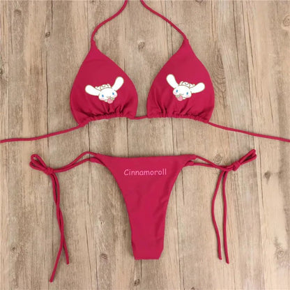 Y2K Hello Kitty 2Pc Swimsuit | Women’s Sanrio Anime Kawaii Bikini Set - Cake Pops Parties