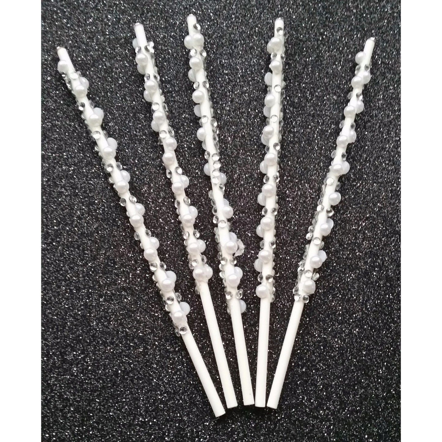 Cake Pops Sticks Bling Diamante And Pearls Pack of 10 - Cake Pops Parties