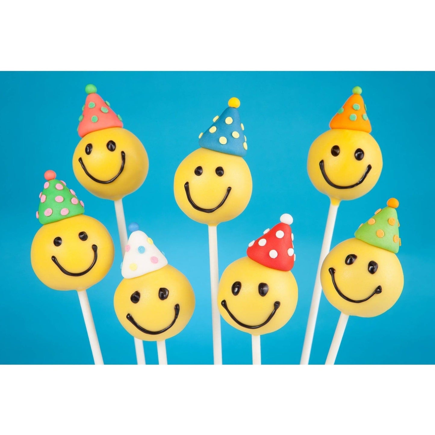 Emoji Cake Pop With Party Hats - Cake Pops Parties