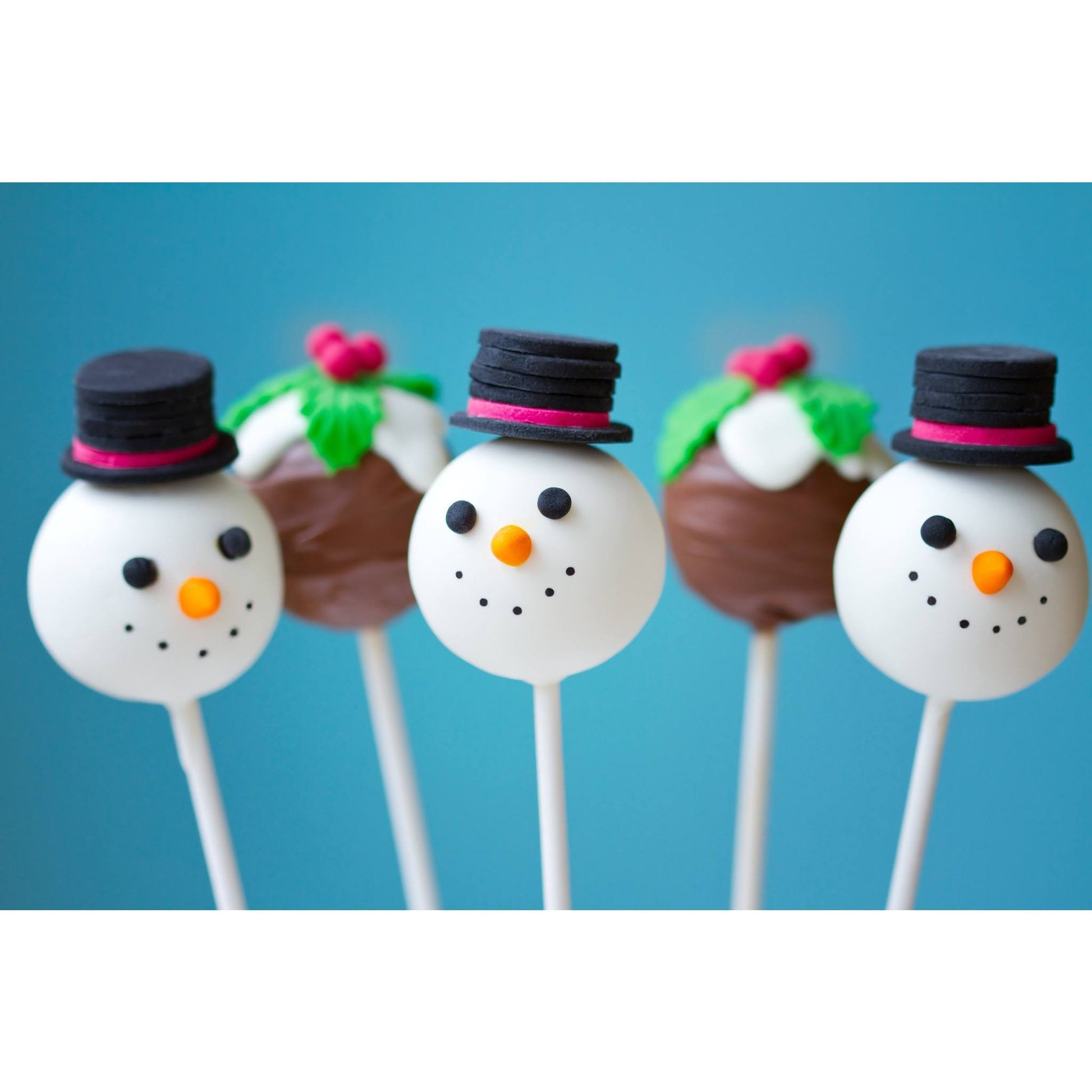 Christmas Pudding and Snowmen Cake Pops - Cake Pops Parties