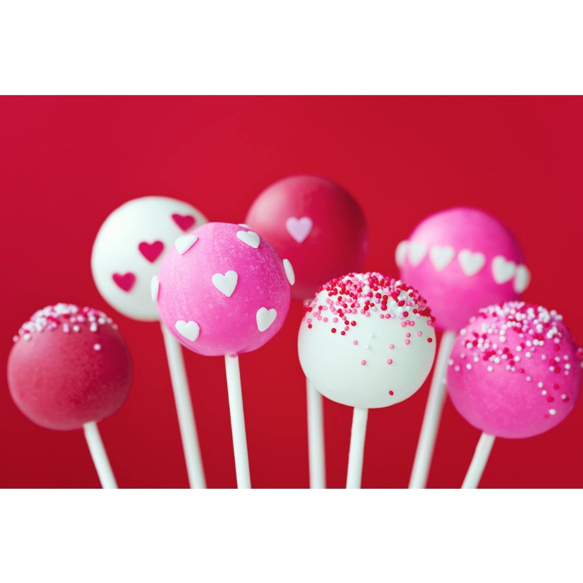 Valentines heart and sprinkles Cake Pops - Cake Pops Parties